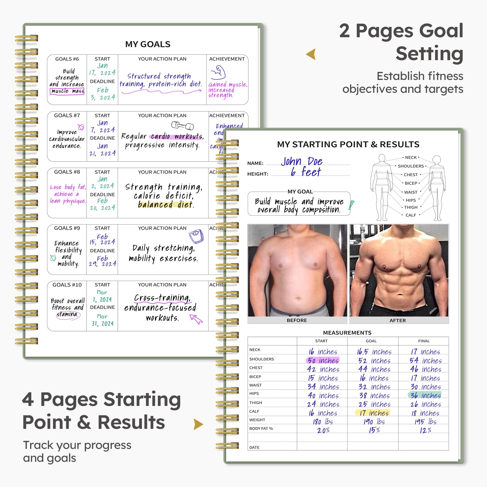 Fitness Workout Journal for Women & Men, A5(5.5