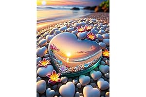 igoodom Beach Diamond Painting Art Kit for Adults Landscape Diamond Art Painting for Beginners Full Drill Round Gem Art Painting for Crafts Home Wall Decor Gift 12x16inch