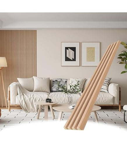 DIY Wainscoting Panel Kit – 25.8 Sq Ft, 16 Beadboard Panels + Baseboards, WPC Material, Oak Texture