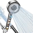 Filtered Shower Head with Handheld, High Pressure 4 Spray Mode Showerhead with Filters, Water Softener Filter Beads for Hard Water with ON/OFF Switch for Pets Bath-Remove Chlorine (Deep Gray)