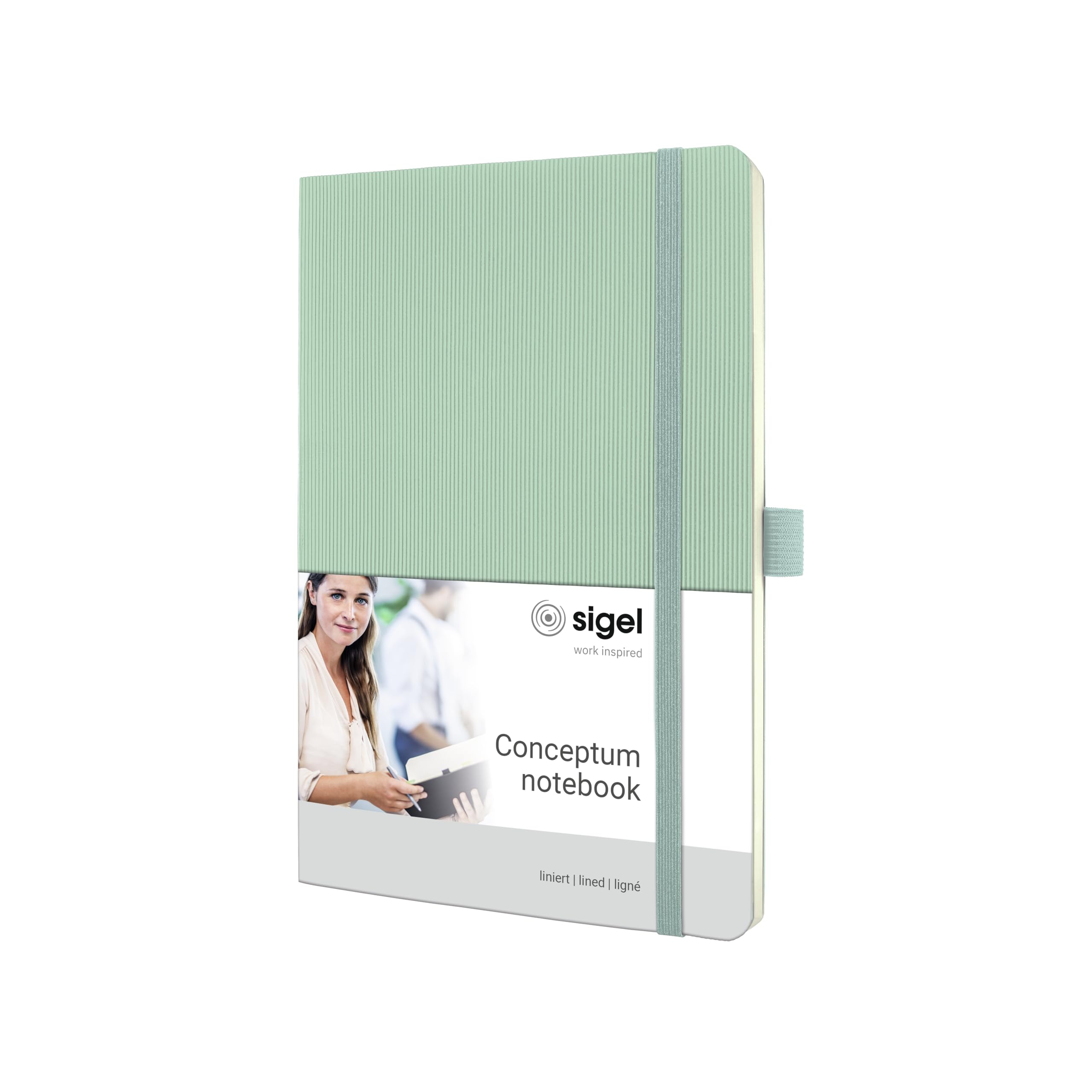 SIGEL CO337 Conceptum Notebook, lined, approx. A5, Green, softcover, 194 pages