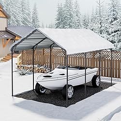 VEVOR Heavy Duty Metal Carport, 10' x 15' Outdoor