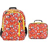 Disney Mickey Mouse And Friends 2-Piece 14" Toddler Girls and boys Backpack & Lunch Kit Set For School And Travel
