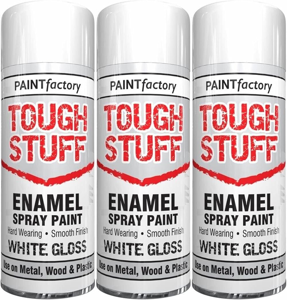 Q&H White Gloss Spray Paint 400ml Metal Wood Plastic Quick Dry Hard-Wearing