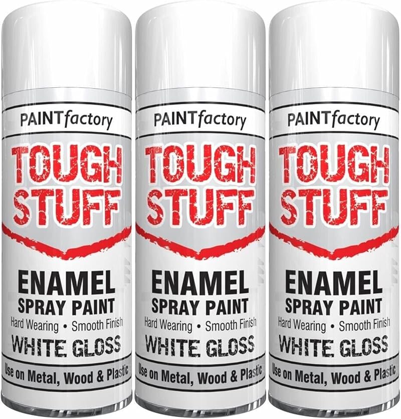 Q&H White Gloss Spray Paint 400ml Metal Wood Plastic Quick Dry Hard-Wearing