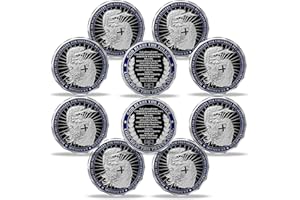 YGLLSSY 10Pcs Saint Michael Police Officer Challenge Coin God Bless The Law Men Prayer Bulk Gift