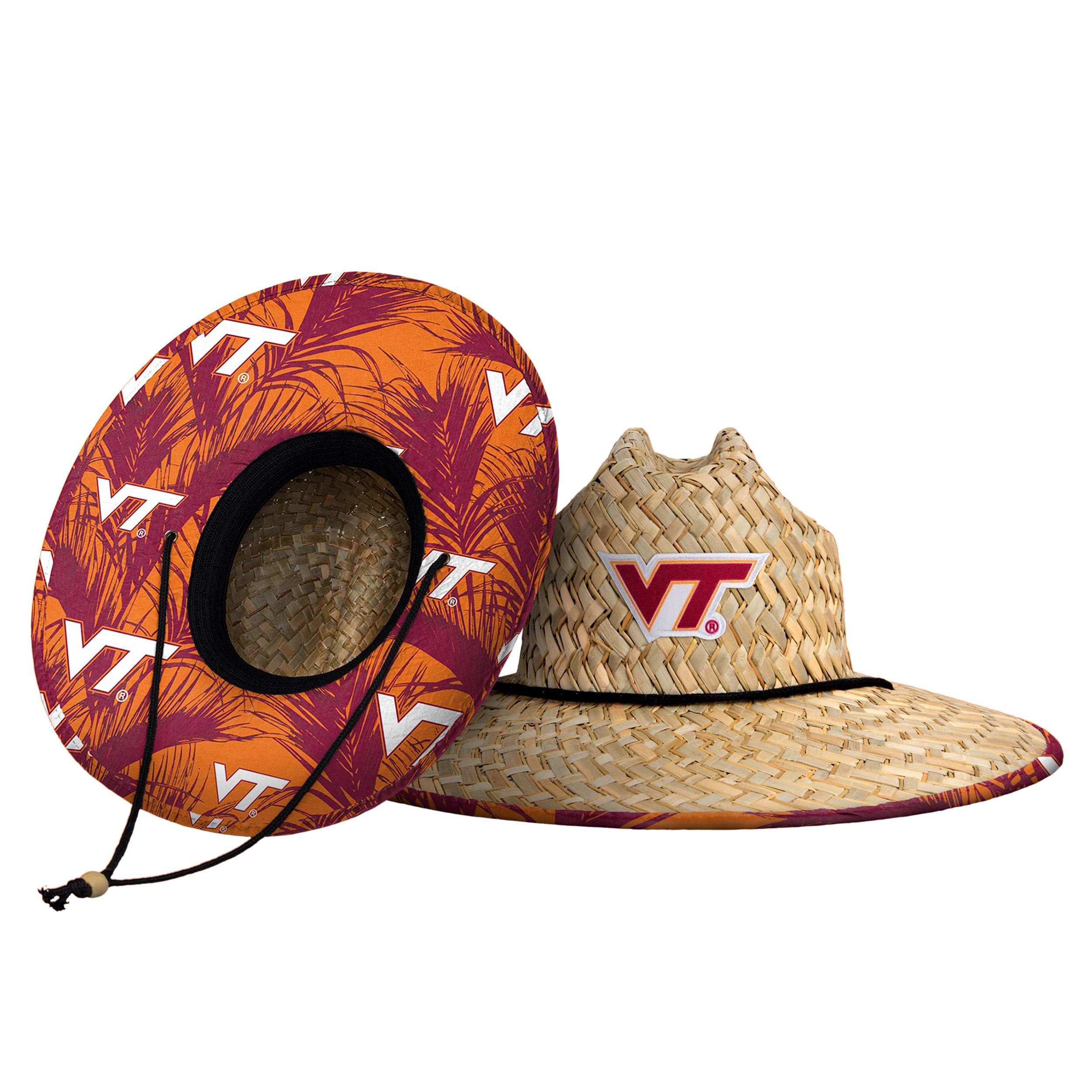 FOCO unisex adult Ncaa College Team Logo Floral Sun Straw Hat, Team Logo, One Size US Image