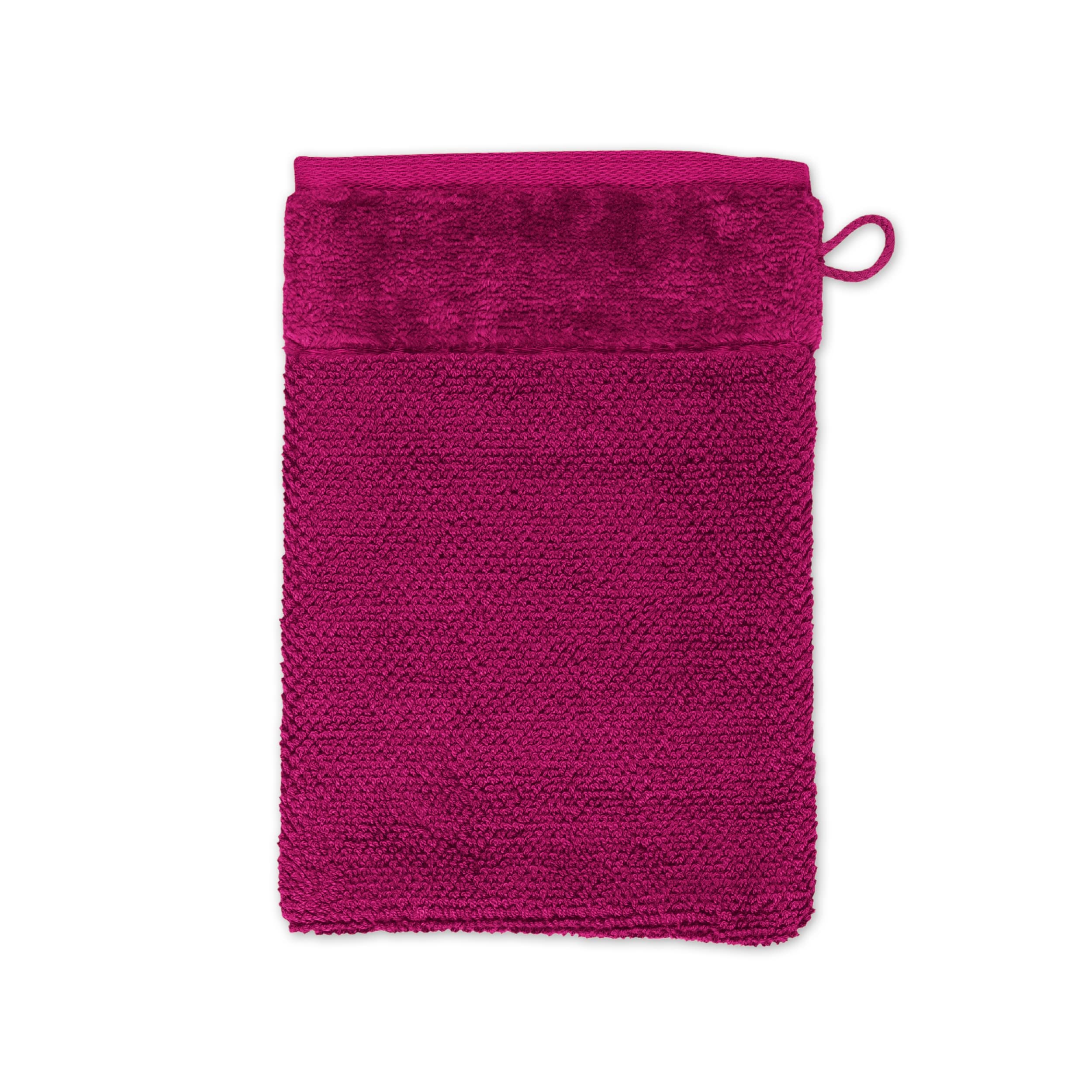 Möve Bamboo Luxe wash glove 15 x 20 cm made of 60% cotton / 40% viscose from bamboo cellulose, berry