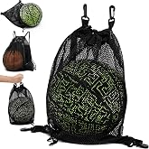 KAEGREEL Drawstring Soccer Bag Basketball Backpack for Kids Teens, Foldable Sports Bags Detachable Ball Mesh Bag for Gym Yoga Football Baseball