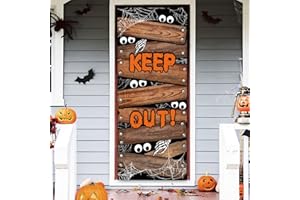 IMISHM Halloween Door Decorations Halloween Door Cover Large Fabric Halloween Decorations for Front Door Halloween Porch Sign for Halloween Party Decorations