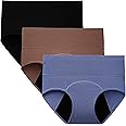 INNERSY Women's Period Underwear High Waisted Postpartum Menstrual Panties 3 Pack