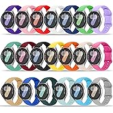 Tiorecime 20 Pack Bands Compatible with Samsung Galaxy Watch 7 6 5 4 FE 40mm 44mm/6 4 Classic 43mm 47mm 42mm 46mm/5 Pro 45mm/Active 2 Band, 20mm Soft Silicone Sport Replacement Strap for Women Men