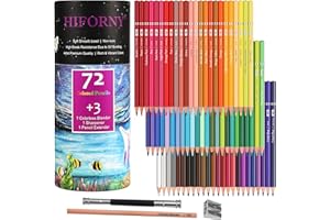 HIFORNY 75 Pack Colored Pencils Set for Adult Coloring,72 Colors Coloring Pencils with Extras,Drawing Pencils Art Craft Supplies for Adults Beginners