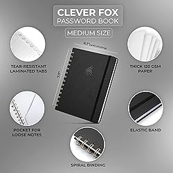 Clever Fox Password Book Spiral – Internet