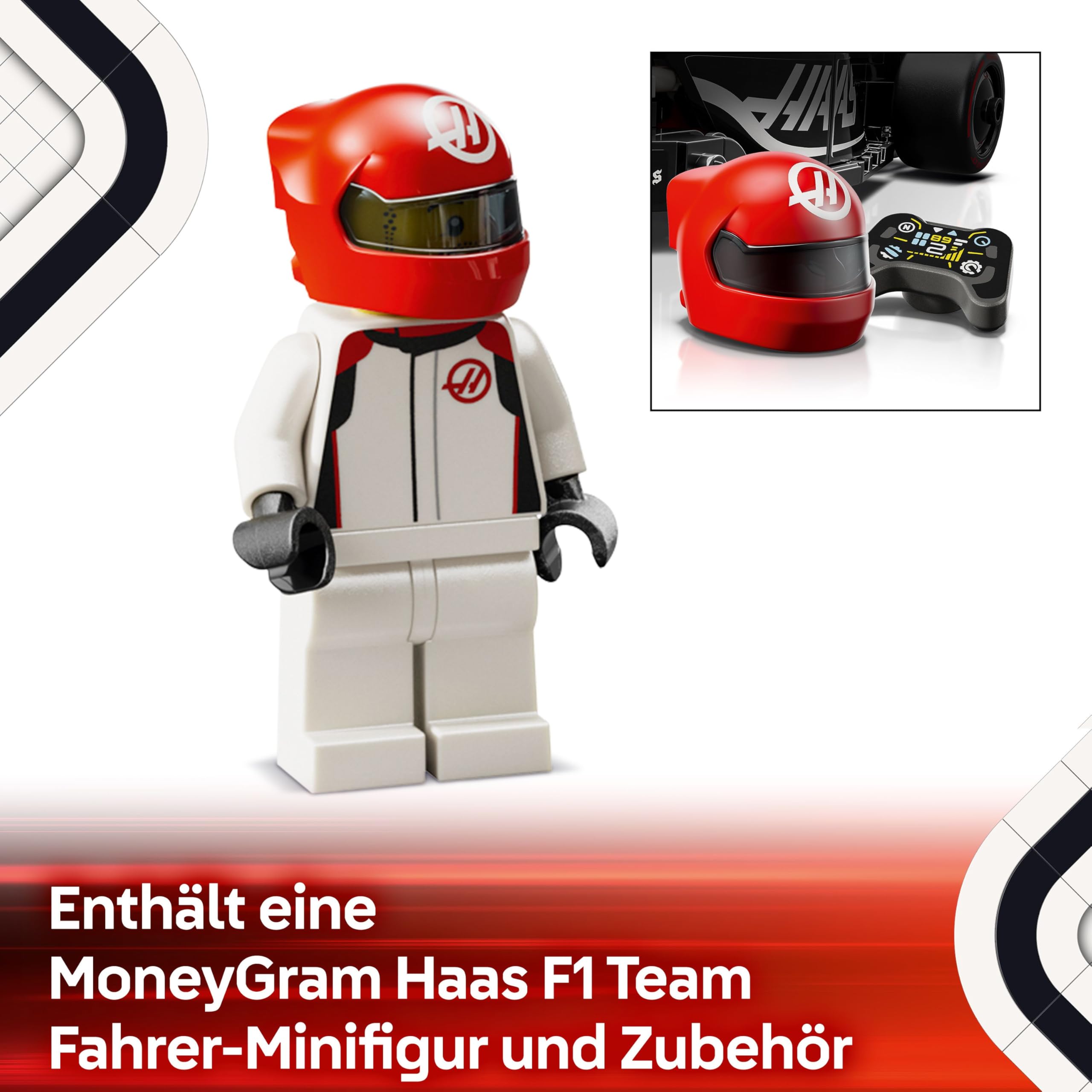LEGO Speed Champions MoneyGram Haas F1 Team VF-24 Rennauto - Spielzeug mit Formel 1 Minifigur zum Sammeln - Modell und Geschenk für Jungen & Mädchen ab 10 Jahren und Erwachsene Motorsport Fans 77250 6