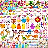 318 Pcs bulk filled Easter Egg with toys inside for kids, 100 sets plastic Easter egg Filled with toys Easter egg fillers basket stuffers for Kids Boys Girls stuffed Easters eggs self pre filled