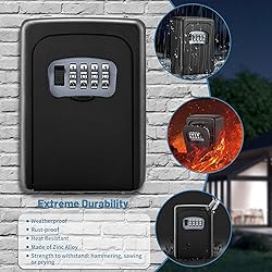 Key Lock Box Wall Mounted,4 Digit Combination