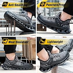 Steel Toe Shoes for Women Men Wide Non Slip