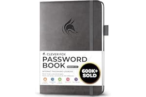 Clever Fox Password Book with Alphabetical Tabs – Hardcover Address Keeper Log – Medium Journal for Seniors, Home Office Gift