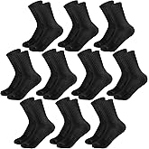 Kids Crew Socks Girls Cushioned Athletic Socks Boys Dress Sock Sports School Uniform 10 Pairs 4-14 Years