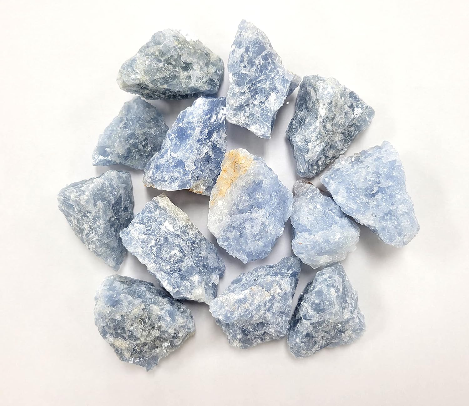 Indoor Fountains & Accessories - MINERALUNIVERSE 1/2 LB Blue Calcite Rough Stones - Bulk Blue Calcite Crystal - Raw Natural Stones & Crystals - Fountain Rocks for Tumbling, Polishing, Wire Wrapping, Reiki, Chakra Crystal Healing