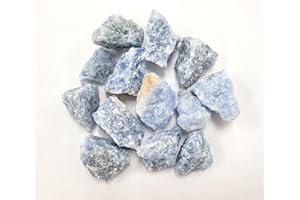 MINERALUNIVERSE 1/2 LB Blue Calcite Rough Stones - Bulk Blue Calcite Crystal - Raw Natural Stones & Crystals - Fountain Rocks for Tumbling, Polishing, Wire Wrapping, Reiki, Chakra Crystal Healing