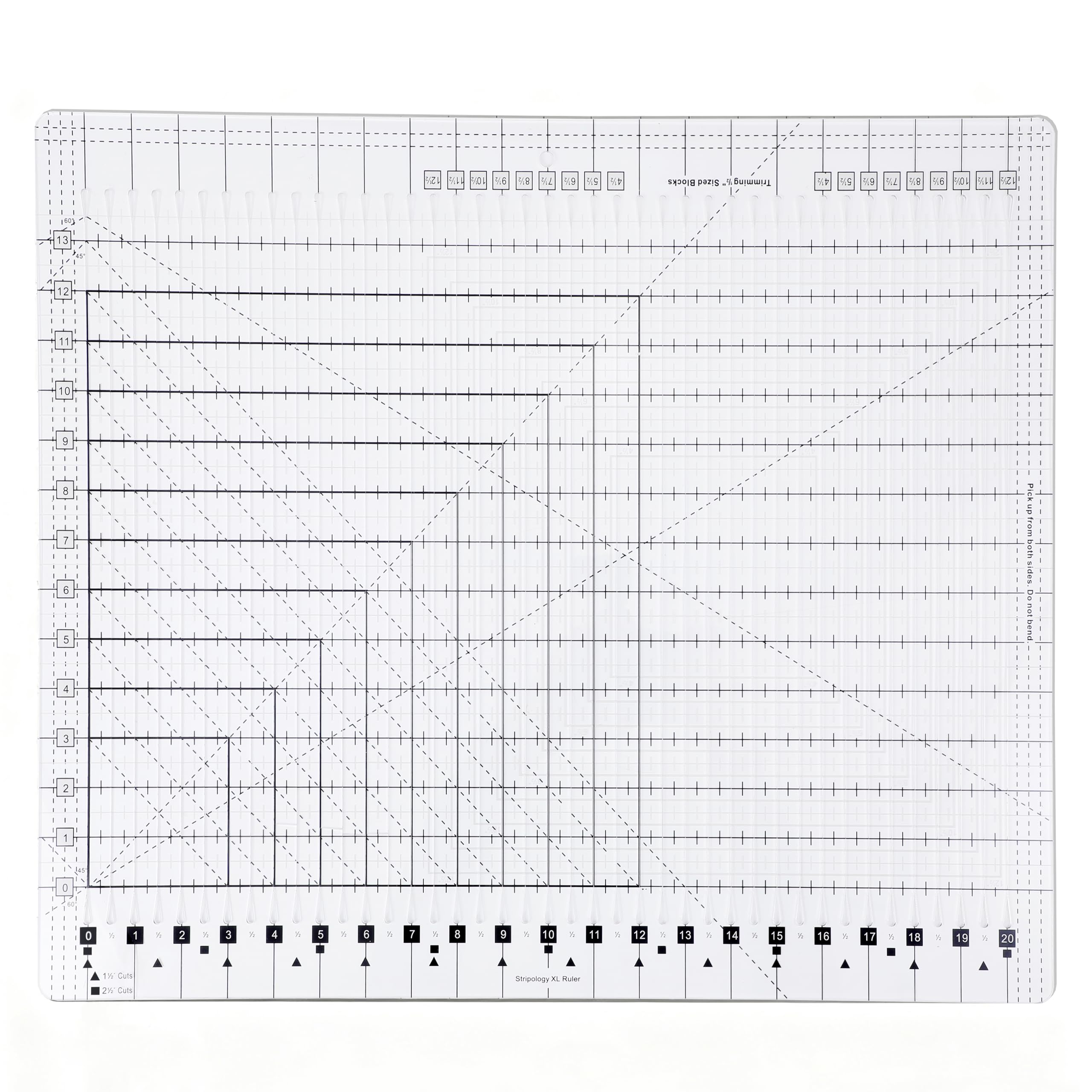 Photo 1 of 17-3/4 "x 22" XL Slotted Quilting Ruler – Non-Slip Acrylic Template for Precision Sewing, Quilting & Craft Projects