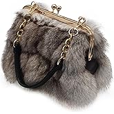 Luxurious Fur Evening Handbag Clutches - Genuine Fox, Rabbit, and Mink Fur with Chic Patterns