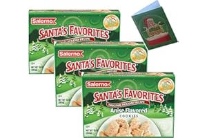 ARTISTIX CHRISTMAS SHOPPE Salerno Santa's Favorites Anise Flavored Cookies with Artistix Christmas Gift Tag and Sticker
