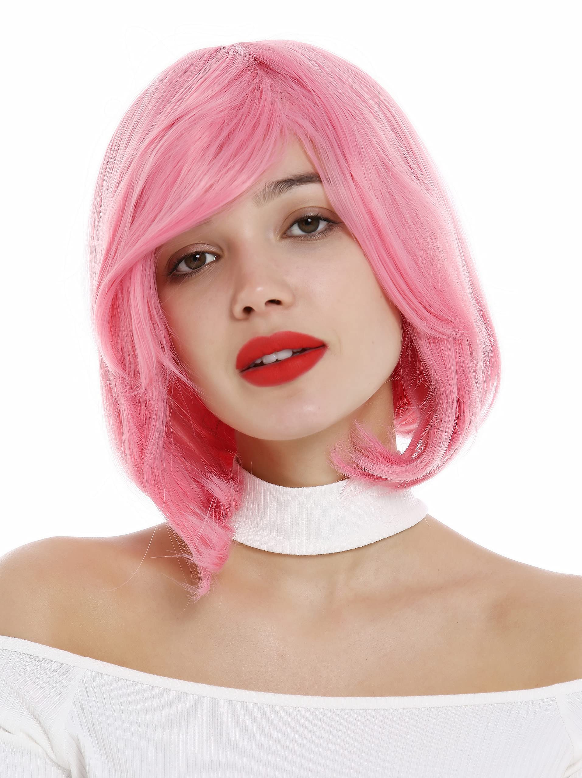 WIG ME UP - 0819-T1920 Short lady quality wig wavy bob concave tips pink Cosplay