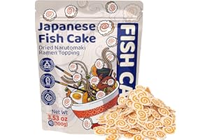 EGCINA 3.53oz Freeze Dried Narutomaki Fish Cake - Big Narutomaki Japanese Ramen Topping, Instant Noodles, Udon, Soup, Camping Meals, Emergency Supplies, Asian Pantry Food