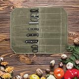 Leogony Knife Roll Bag 7 Pocket Waxed Canvas Chef Knife Case 56x45 cm view 6