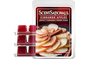 Scentsationals Fall Wax Melts, Wax Cubes Strong Scent - Cinnamon Apples - Long Lasting Scented Melts for Warmer, 10oz (24-Cubes)