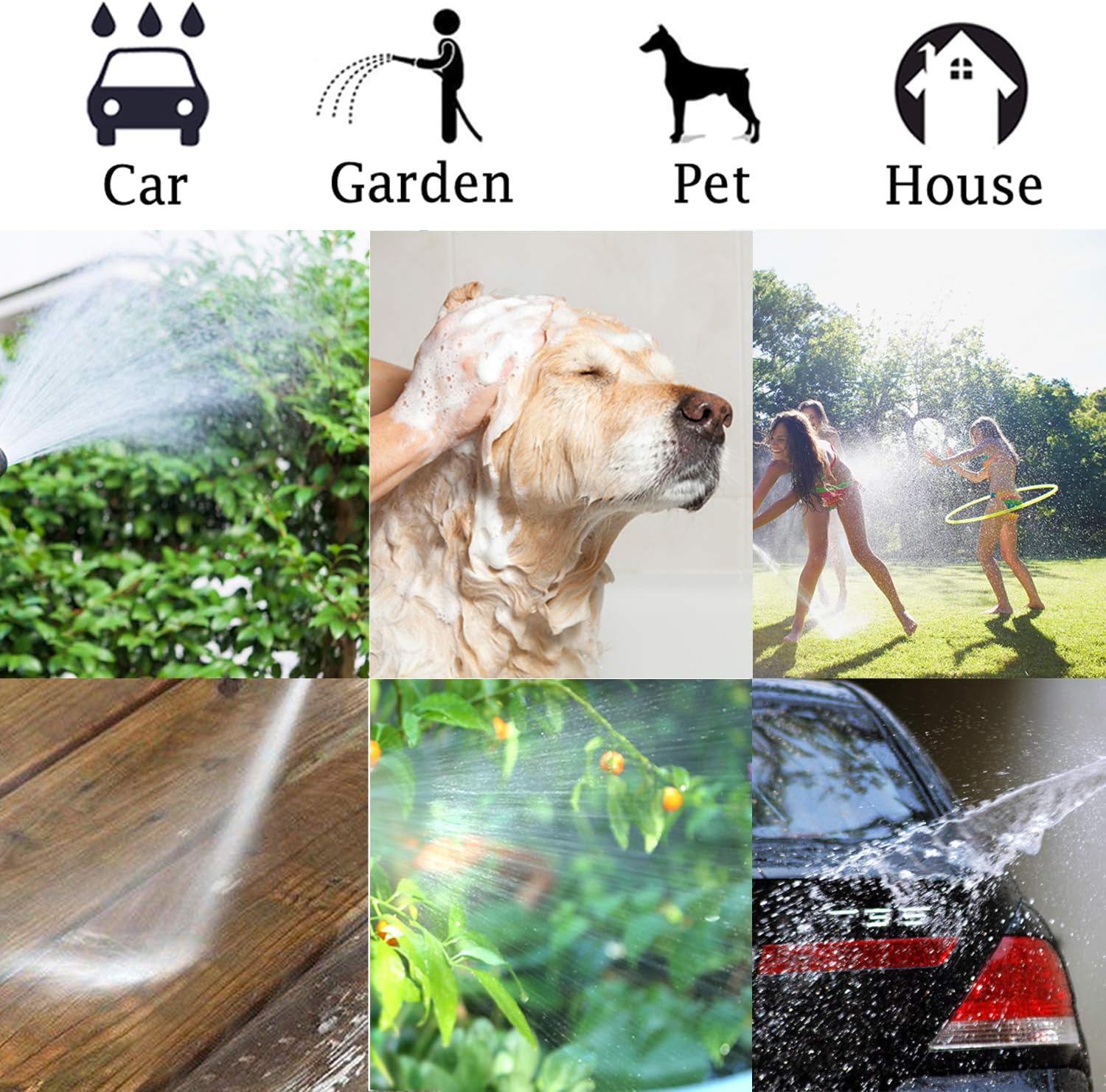 Garden Hose Nozzle｜ Aluminum Alloy 10 Sprayers Patterns Water Hose Spray Nozzle｜Suitable For Watering Equipment, Cleaning, Car washing And Showering Pets: Home Improvement