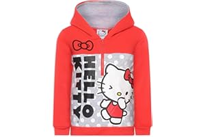 Hello Kitty Sanrio Girls Zip Up Hoodie for Toddlers and Big Girls - White, Red, Grey, Pink, Blush Pink, Hot Pink or Rainbow