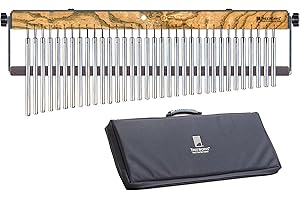 TreeWorks Chimes Full Size Bar Chimes with Dampening Arm and Bag — Made in U.S.A. — Single Row, Tennessee Hardwood (TRE630)