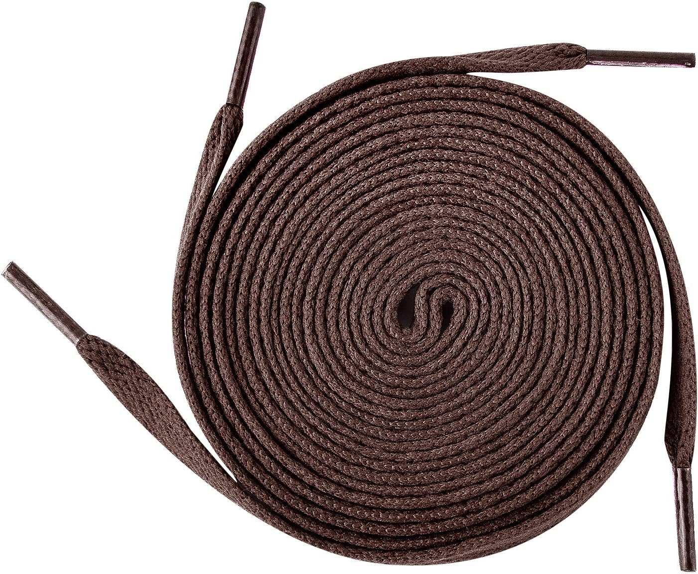 Flat Shoelace Sport Shoes Lace, Working Shoe Laces Flat Trainer Shoelaces Replacements, Sneakers Laces Men Women Adults Kids Shoestrings (Wide 9MM) Brown 150 CM 1Pair