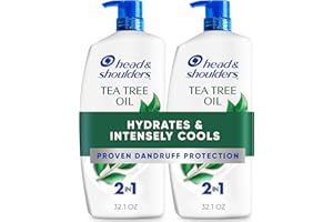 Head & Shoulders Anti-Dandruff Shampoo and Conditioner, Tea Tree Oil 2-in-1 Twin Pack, 1% Pyrithione Zinc, Tea Tree Shampoo with Cooling, Refreshed Scalp, 32.1 fl oz Each