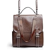 GELANNI Backpack Purse for Women and Men PU Leather Anti-theft Fashion Designer 2025 Travel Shoulder Bags Lightweight Convertible Rucksack for Work Student Medium 272N Brown