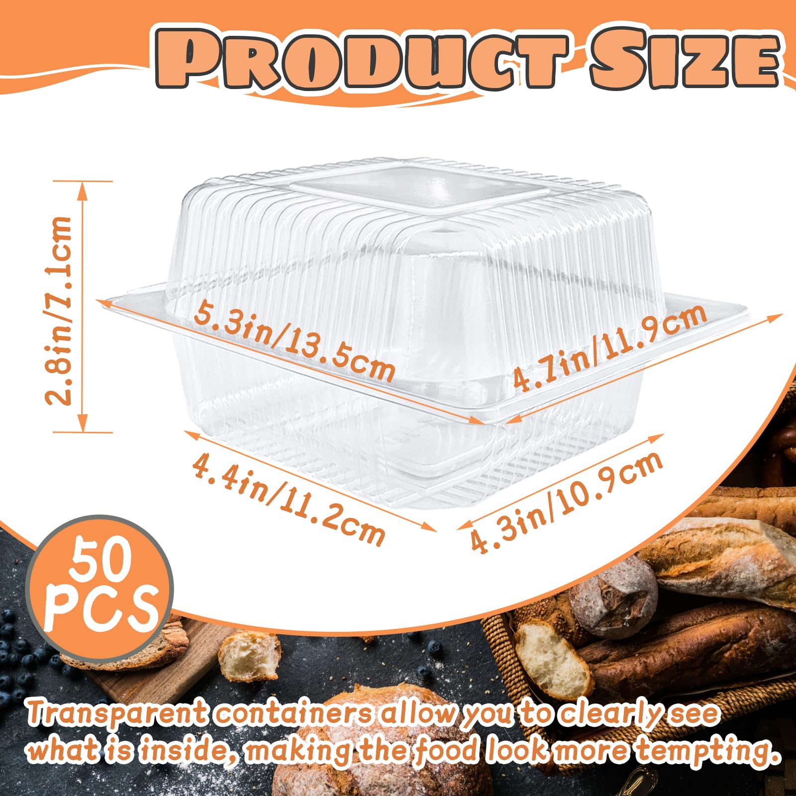Mua Jizvxe 50 Pcs Clear Plastic Take Out Containers,Clear Plastic ...