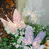VIHOSE 3 Pcs 19.7'' Butterfly LED Lights Bulk Pink Giant Butterfly Decoration Large Light up Decorative LED Lamps for Wedding Spring Easter Outdoor Photography Props Birthday Holiday Decor