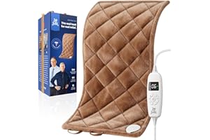 BOB AND BRAD Weighted Heating Pad with Far Infrared Ceramic Beads, Electric Moist Heat Pad with 6 Heating Levels, Auto-Off Ti