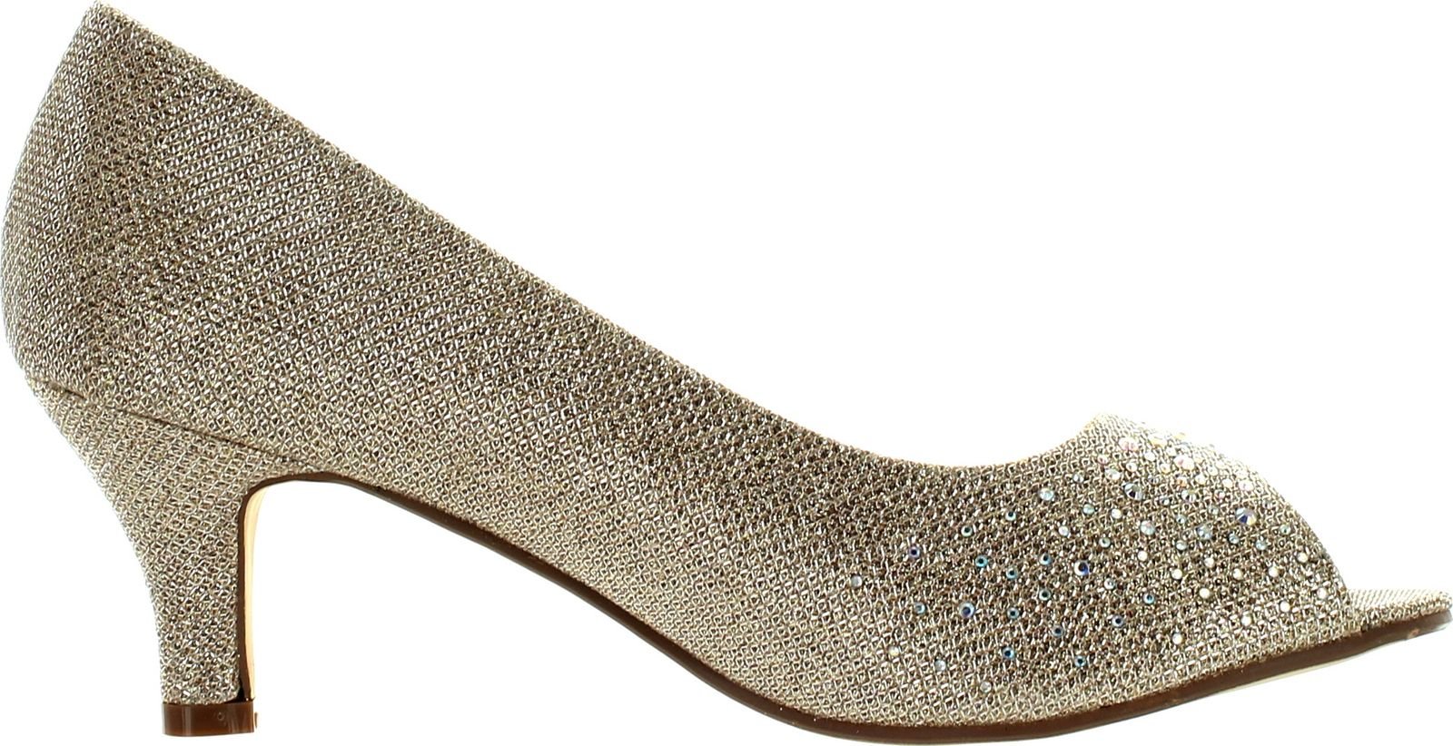 Bonnibel Wonda-2 Womens Peep Toe Low Heel Glitter Dress Pumps - Image 3