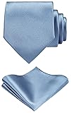 TIE G Solid Satin Color Formal Necktie and Pocket