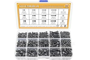Sutemribor M3 M4 M5 Alloy Steel Socket Cap Screws Hex Head Bolt Nuts Assortment Kit (560 PCS)