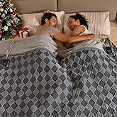 Bearhug Heated Blanket King Size 100" x 90" Dual Controller Electric Blanket Gray Teddy Faux Fur& Warm Sherpa Heating Blanket 10-Heat Levels& 1-12H Auto Off, ETL, Machine Washable, Gift Box