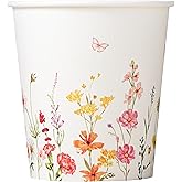 Crisky 100 Pack Paper Bathroom Cups 5oz Disposable, Elegant Design Floral Small Mouthwash Cup, Suit Hot/Cold Beverage Coffee, Dessert for Birthday Parties, Home-use, Picnics, Ceremonies