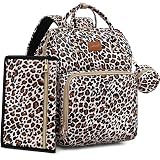 ROSEGIN Diaper Bag Backpack with Changing Pad, Pacifier Case, Baby Bag for Boy Girl Toddler - Large, Stylish, Waterproof Travel Quilted Diaper Bag for Mom - Baby Shower - Cheetah