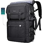 PIJUSHI Travel Backpack for Women Men Carry on Luggage Backpack Convertible Large Laptop Duffel Bag for Airplanes(PE049 Black)