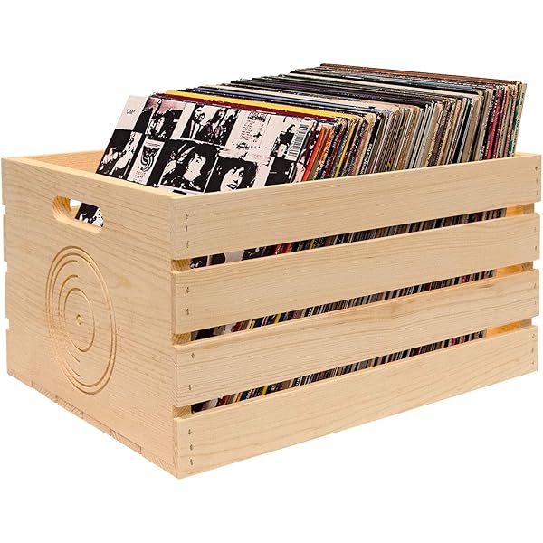 Amazon Com Darla Studio 66 Vinyl Record Holder Wood Crate Furniture Decor